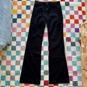 J Brand Black Corduroy Tailored Flare Size 27